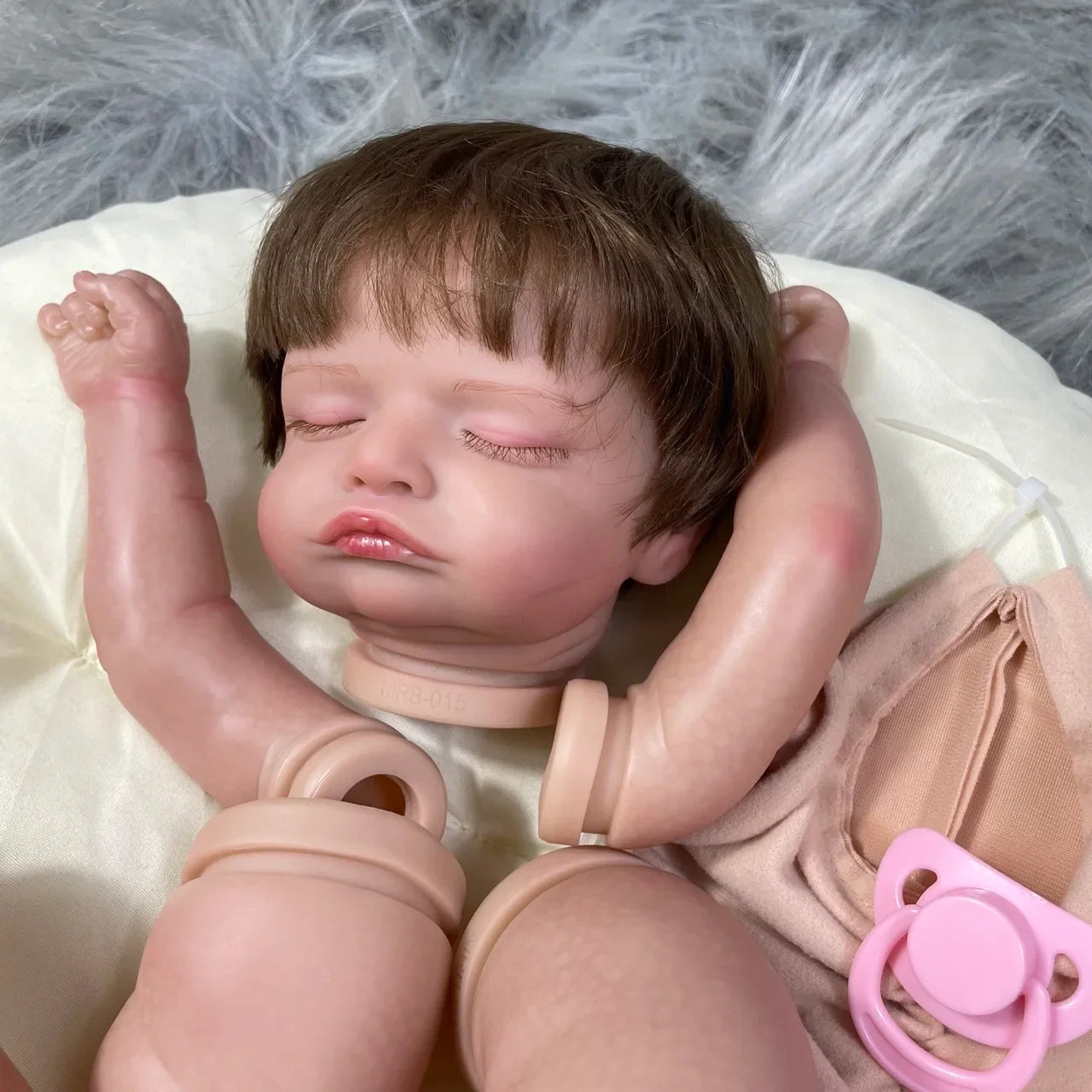 19Inch Painted Reborn Doll Kit Rosalie With Rooted Hair and Cloth Body Unassembled DIY Doll Parts Toy