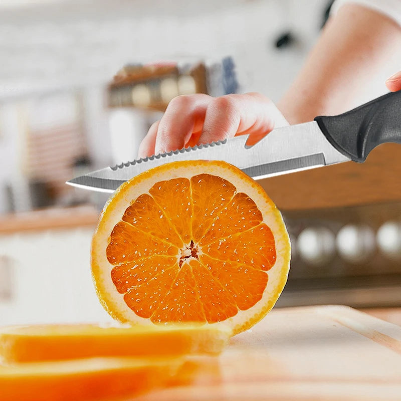 Stainless Steel Back Tooth Scaler with Scabbard Sharp Fish Knife Household Kitchen