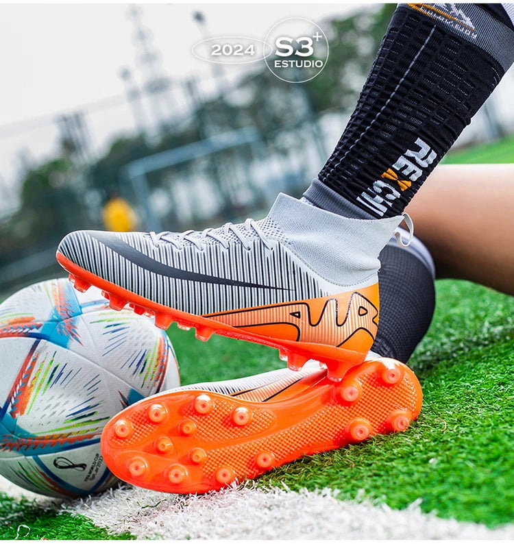Professional Men Soccer Shoes FG/TF  Football Boots Cleats Breathable  Outdoor