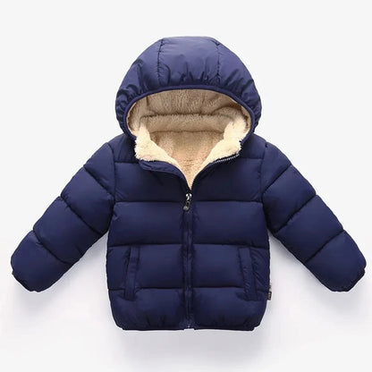 Baby Kids Jackets Boys Winter Thick Coats Warm Cashmere Outerwear For Girls Hooded Jacket Children Clothes Toddler Overcoat 1-6Y