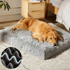 Soft Plush Pet Bed Mat Removable Calming Cushion Dog Cat Large Cleaning Puppy