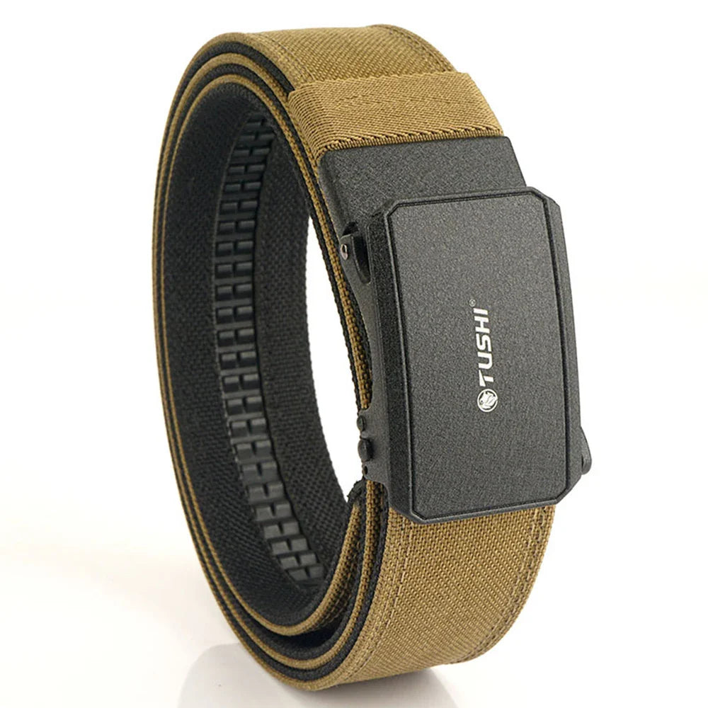TUSHI Automatic Buckle Comfortable Nylon Military Gun Belt Outdoor Hunting Multifunctional IPSC Tactical Canvas Belt Men Belt