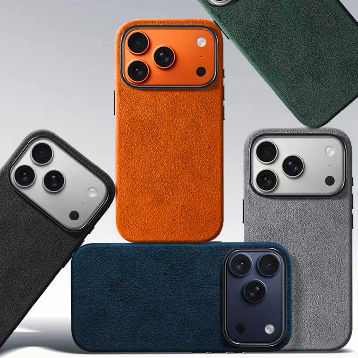 Real Alcantara Magsafe Case for iPhone 17 Pro Max Magnetic Cover with Smart Camera Button Protector Cover for iPhone 17 Pro Max