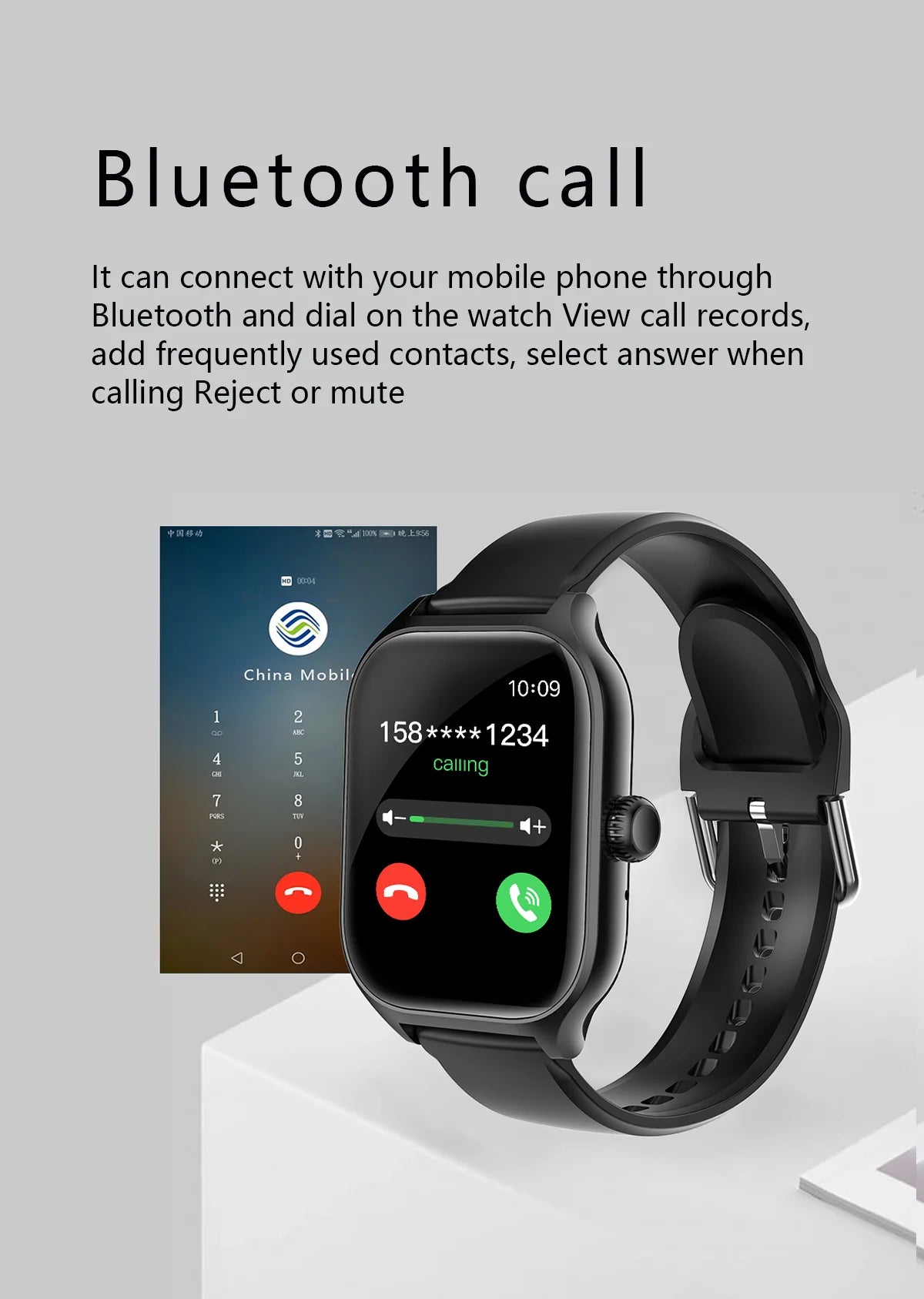 PHONEPACE  C20 Smartwatch 1.77-inch HD Display Bluetooth Call Message Alert Sports Mode Smartwatch For Men Women
