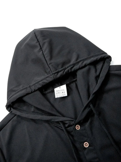 Men's Hooded Short-Sleeved Tees Summer Slim Fitness Quick Dry T-shirt Breathable Sports Tops for Male Bodybuilding