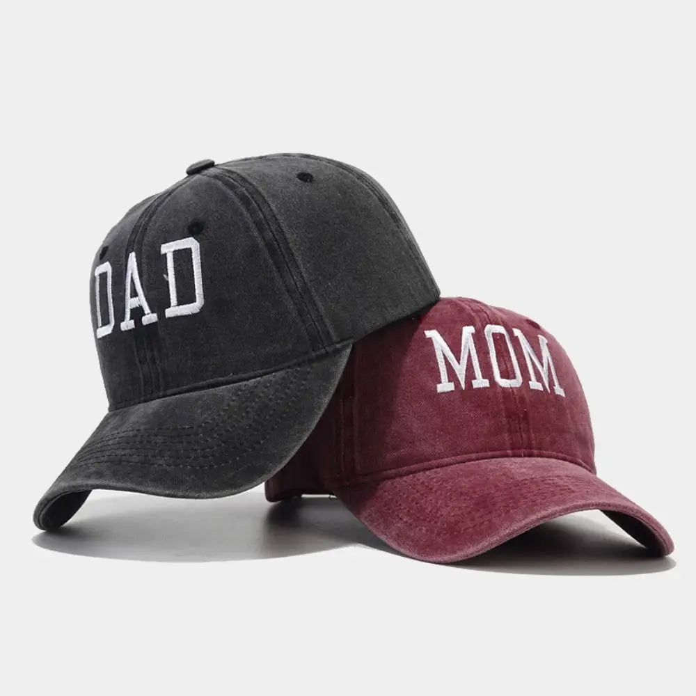 DAD MOM Embroidery Cotton Baseball Cap Fashion Women Men Hat Sport Visors Snapback Cap Sun Hat Breathable Outdoor Caps