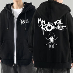 Rock Band My Chemical Romance Mcr Dead Zipper Hoodie Black Parade Punk Emo Zip Up