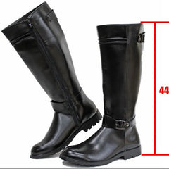 British Style Fashion Men Knight Boots Soft Leather Long Riding Boots Men Military Boots Winter Men Shoes Black Brown