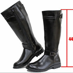 British Style Fashion Men Knight Boots Soft Leather Long Riding Boots Men Military Boots