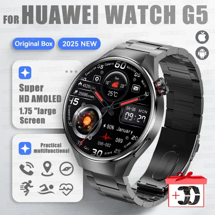 2025New Originl Watch G5 PlUS Smart Watch Men 466*466 HD AMOLED Screen GPS track Heart Rate Bluetooth Call Waterproof SmartWatch