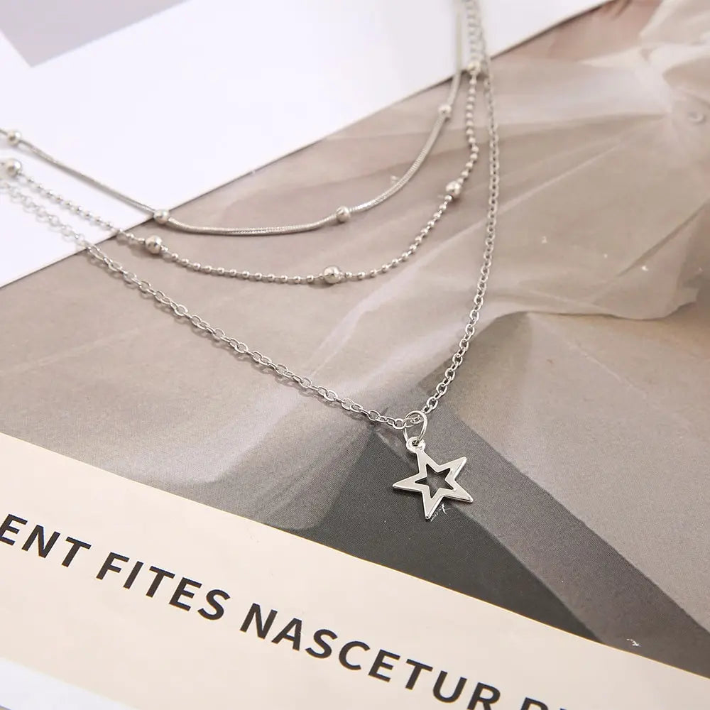 Temperament Lovely Atmosphere Star Moon Popular Lady Necklace Set For Women