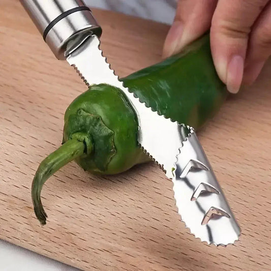 Stainless Steel Cut Pepper To Core Household Tiger Skin Green Pepper Seeded Vegetable