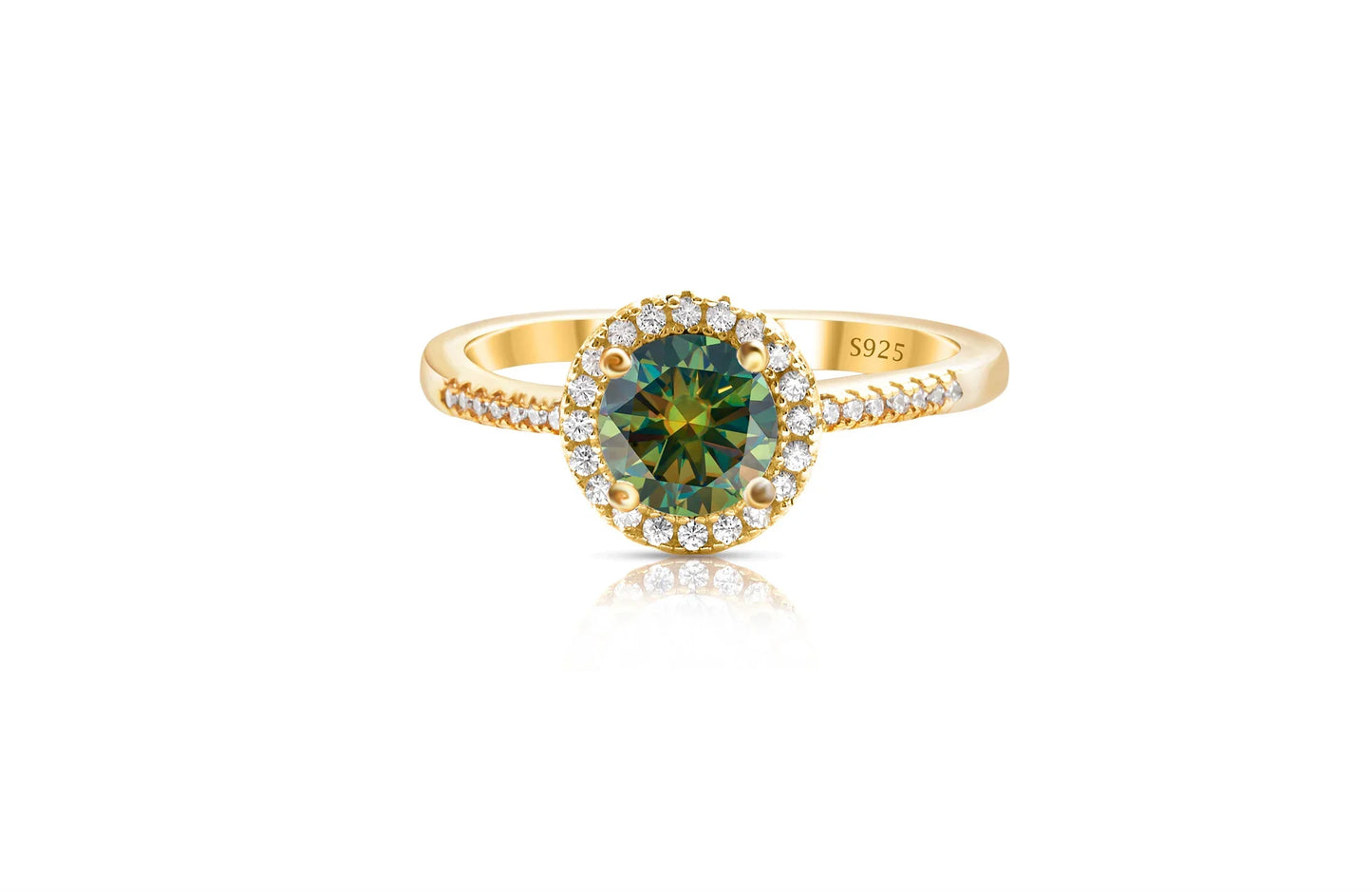 1 Carat Moissanite Ring For Women Solid 925 Silver 18k gold yellow Plated Luxury Wedding Female Jewelry With Certificate Gift