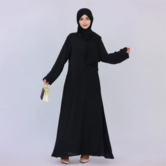 Black White Pink Solid Dubai Modest Under Dress Abaya Islam Muslim Kaftan