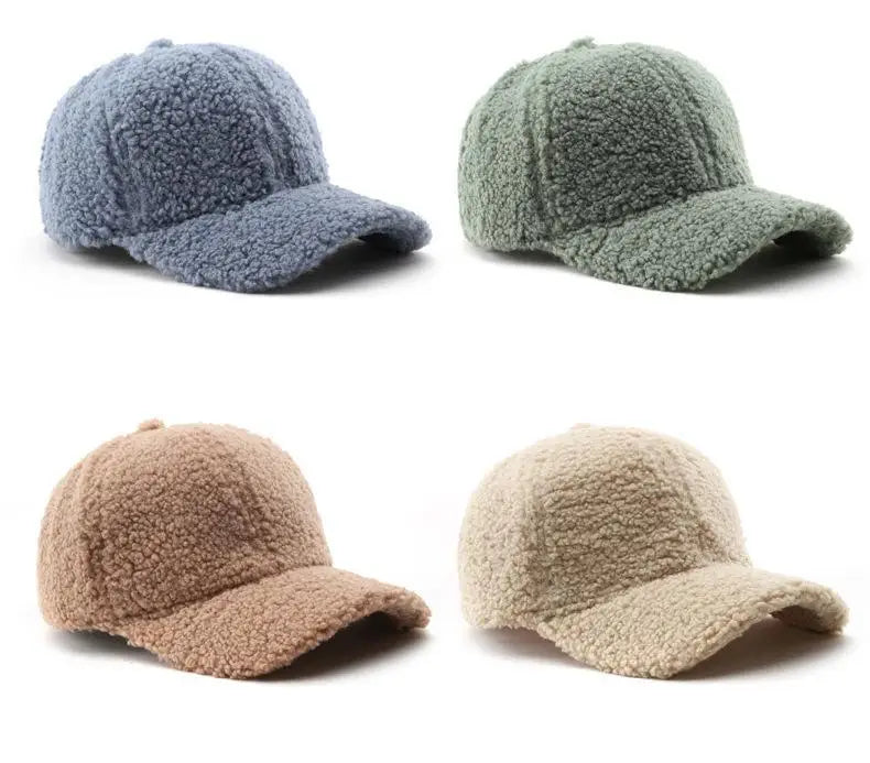Winter Hats For Women Faux Fur Baseball Cap Female Outdoor Sunshade Keep Warm Solid Color Gorras Casquette Cap Men Casual New