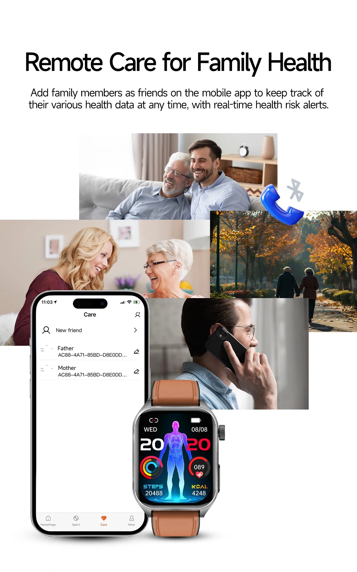 2025 Laser Treatment Three High SmartWatch 1.95" Sapphire Curved Screen ECG+PPG Blood fat Uric Acid Health Diagnosis Smartwatch