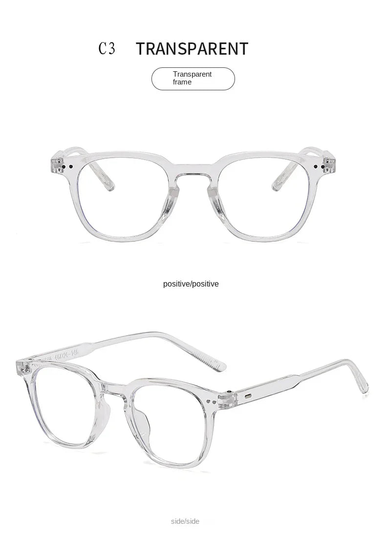 2024 New Fashion Y2K Style Glasses Frame Retro Square Glasses for Women Lady Decorative Eyeglasses Korean Powder Blusher Eyewear