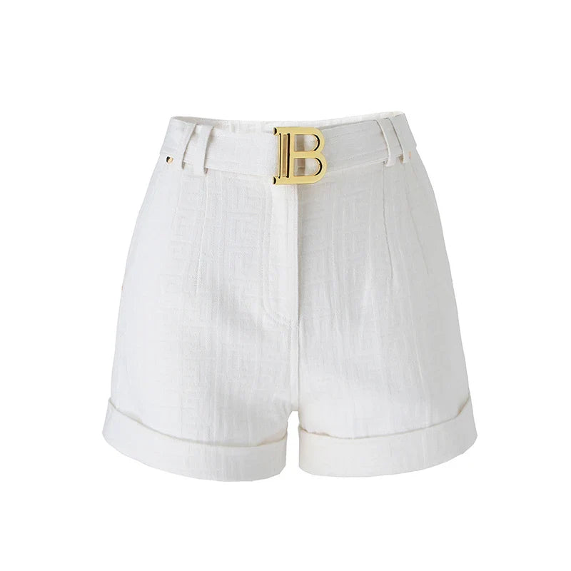 5 Colors for Option Pink Texture Washed Denim Shorts for Women with Belt Casual Style Quality Jeans Trousers