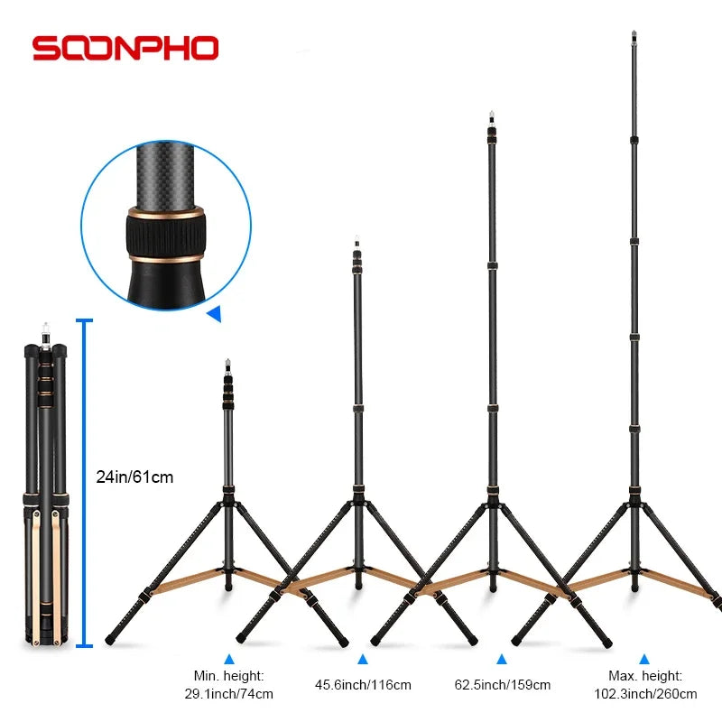 Tripod LS255C LS285C 200cm 270cm Carbon Fiber /Aluminum Light Stand