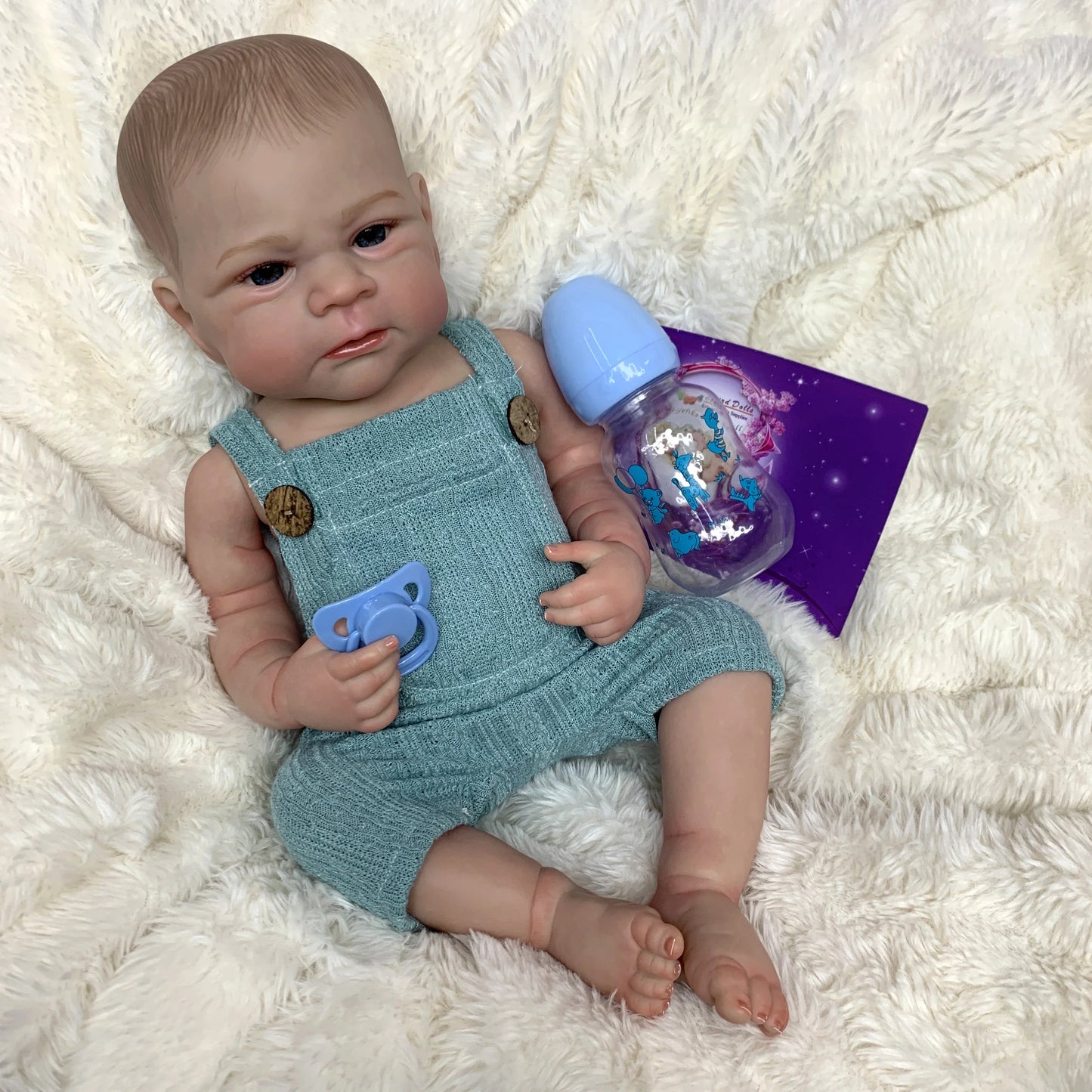 AnjoDoll 19Inch Elijah Boy Full Body Soft Silicone Vinyl Dolls Painted Newborn Doll Toys For Christmas Gift Muñecas Reborn