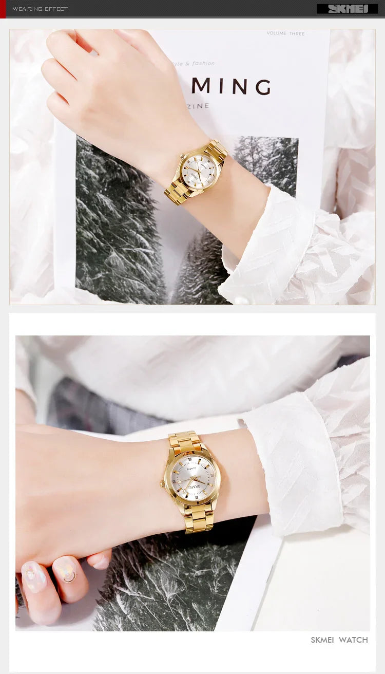 Skmei Japan Movement Luxury Quartz Watches For Women Thin Lady Hour Ladies Reloj Mujer Fashion Simple Quartz Women Watch 1620