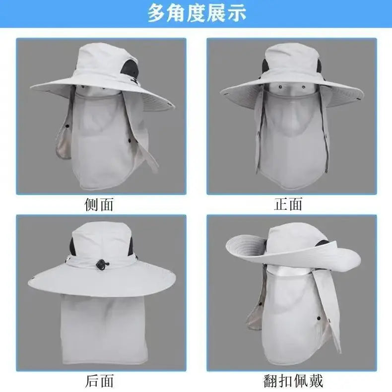Men Sunshade Hat Big Eave Sunscreen Caps Outdoor Sports Sun Protection Hat