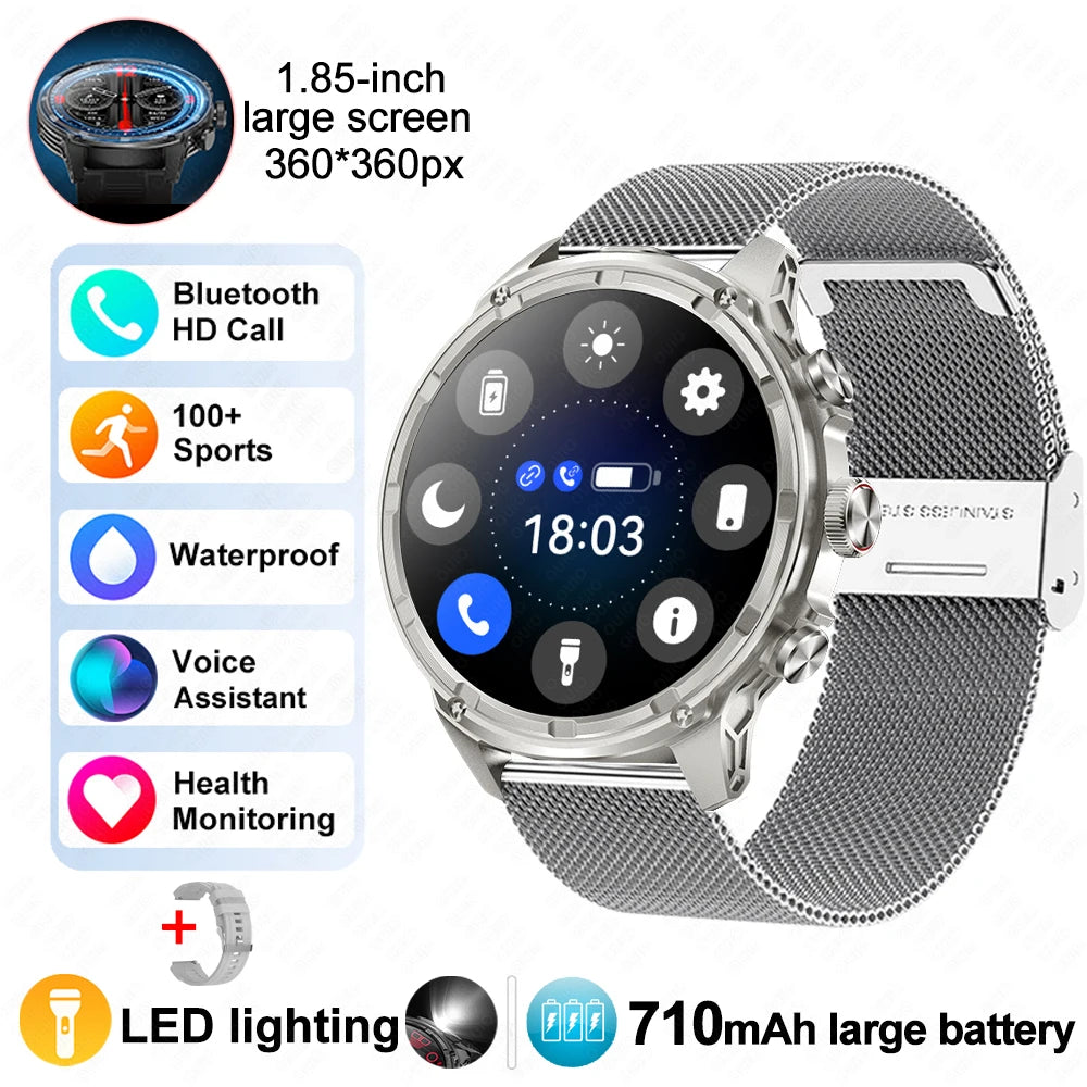 New T-Rex3 710mAh Large Battery Durable Adult Smart Watch 1.85-inch GPS trackr Compass 3ATM Waterproof BT Call Sports Smartwat
