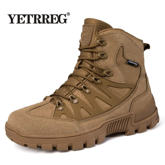 New Men's Military Boot Combat Mens Ankle Boot Tactical Army Boot Male Shoes Work Safety Shoes Outdoor Waterproof Hiking Boots