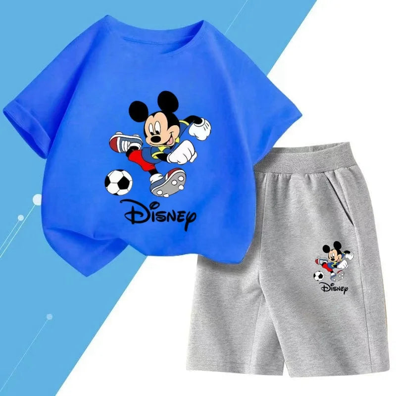 Summer Baby Girl Boy Clothes Set Children Daisy Cartoon Mickey Printing T-shirt and Short 2Pcs Suit Kid Shorts Sleeve Tracksuit
