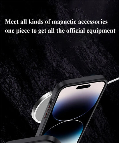 Matte Bumper Magnetic Clear Case For iPhone 15 14 13 12 Pro Max Plus Magsafe Wireless Charge Full Lens Protection Cover