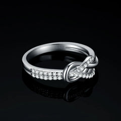 Infinity Love Knot Gemstone 925 Sterling Silver ring Statement