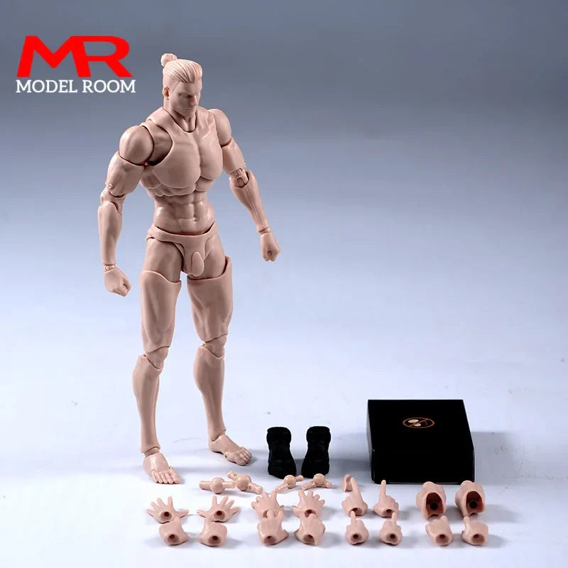 Third Part 1/12 Scale Super Flexible Male Joint Body 16.5cm Soldier Muscle Strong Articulated Action Figure Body Doll