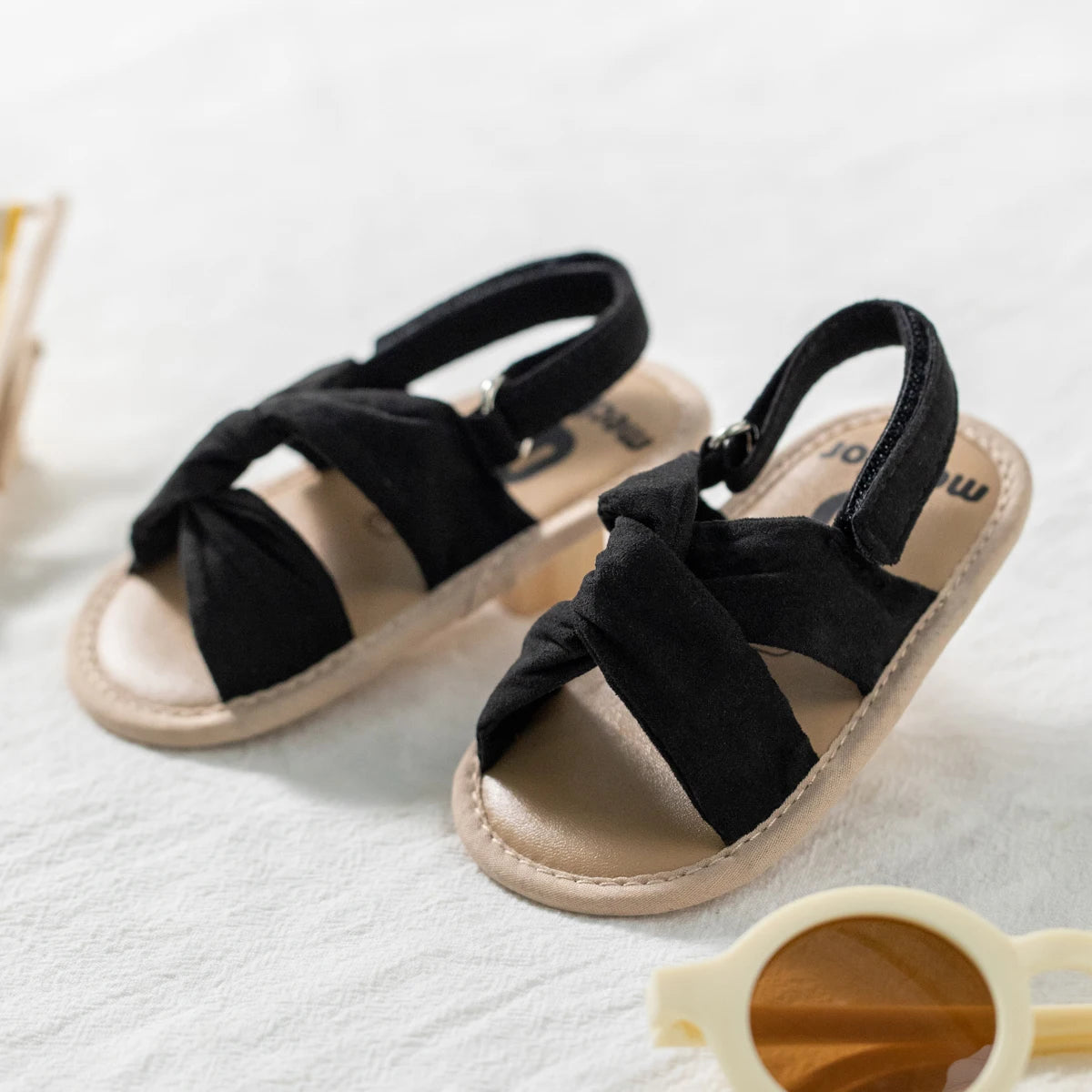 Summer Baby Infant Girl Sandals Princess Flat Anti-Slip Cotton Sole Light Weight Toddler Crib Shoes Newborn Girl Canvas Sandals
