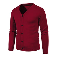 Mens Fashion Cardigan Buttons Casual Long Sleeve Knit Sweater Solid Color Pockets Jackets