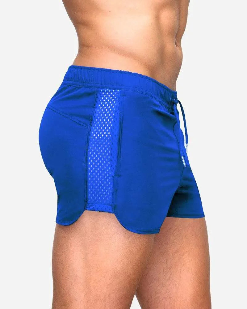Mens Beach Board Shorts Marathon Pants Elasticity Mesh Breathable Quick Dry Fitness Surfing Sportswear Comfy Loose Home Aro Pant