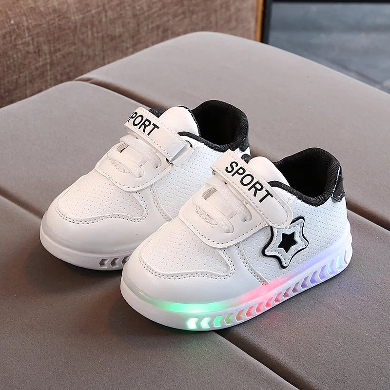 Children Led Lighted Board Shoes Baby Toddler Glowing Casual Shoes Kids