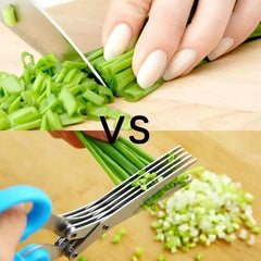 Muti-Layers Kitchen Scissors Stainless Steel Vegetable Cutter Scallion Herb Laver