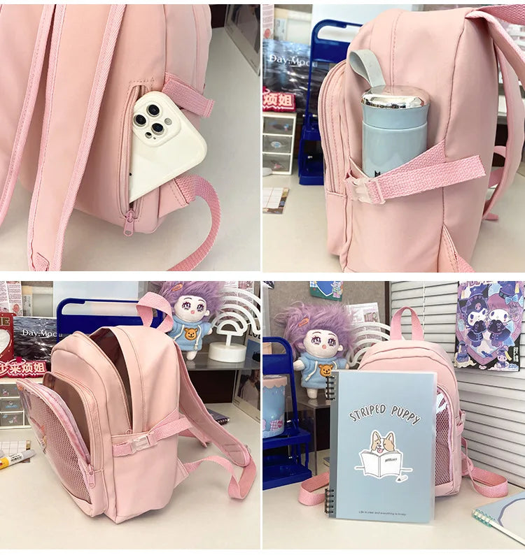 Y2K Cute Mini Backpack Women Kawaii Ita Bag Sweet Girl Transparent Rucksack DIY Personality Display Knapsack Lolita Shoulder Bag