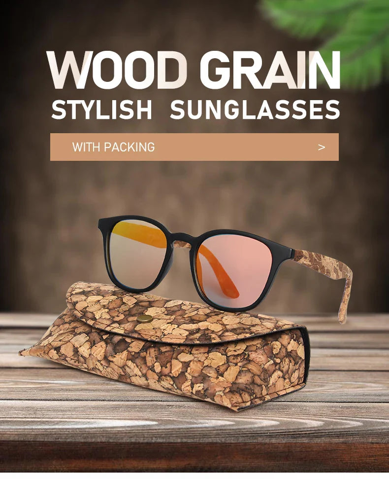 Kenbo Square Polarized Wooden Sunglasses For Men Women Fashion Wood Sun Glasses Design UV400 Bamboo Grain Eyewear With Gold Case