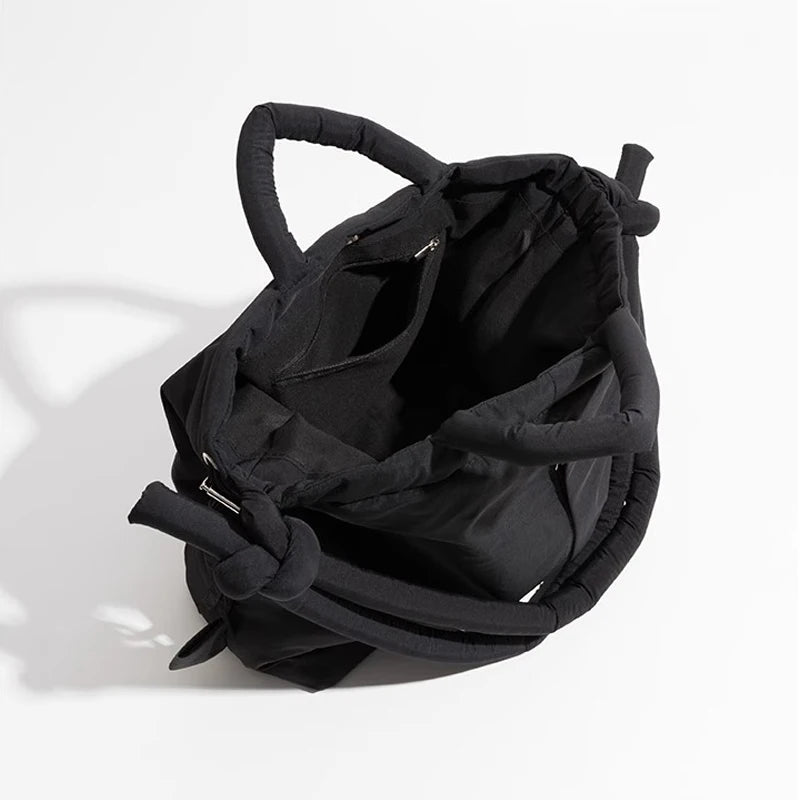 Casual nylon padded tote bag designer soft puffer women shoulder crossbody bags