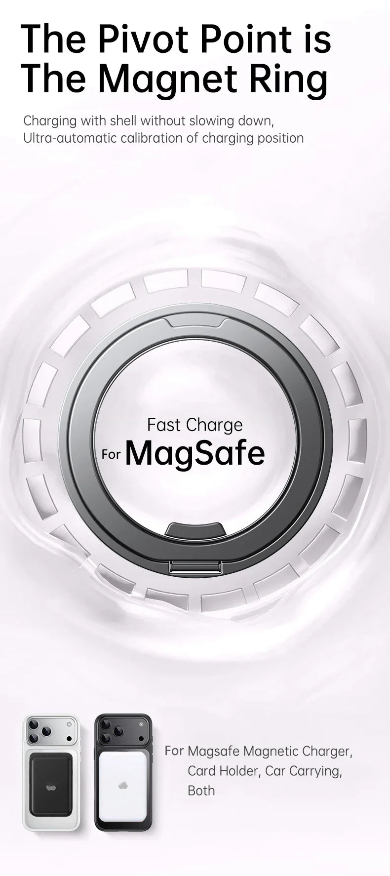 Magnetic 360 Degrees Rotating Ring Holder Case For iPhone 17 Pro Max / 17 Air