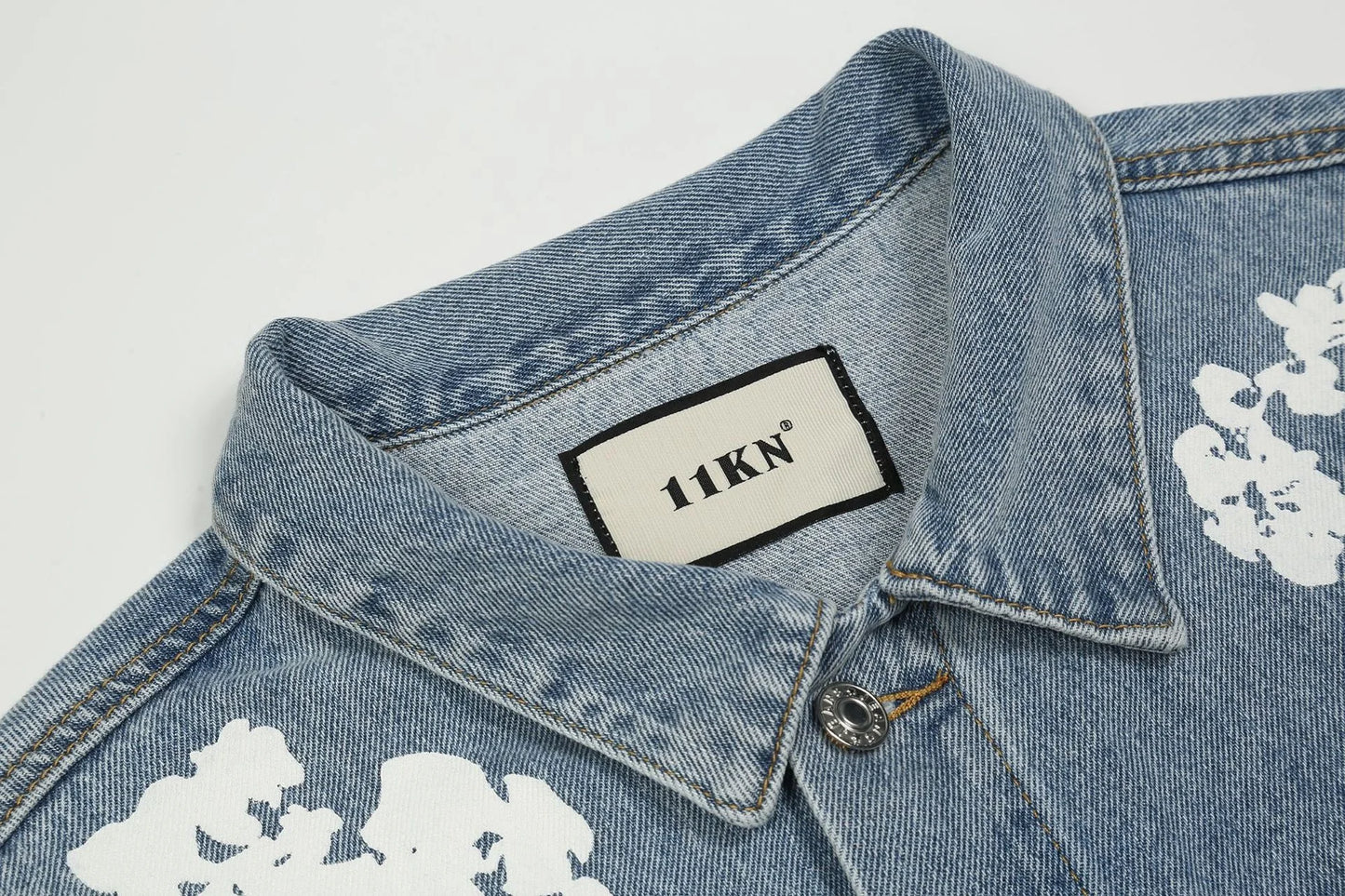 High Street Men's Denim Jacke Kapok Print Graffiti Loose Jeans Coat
