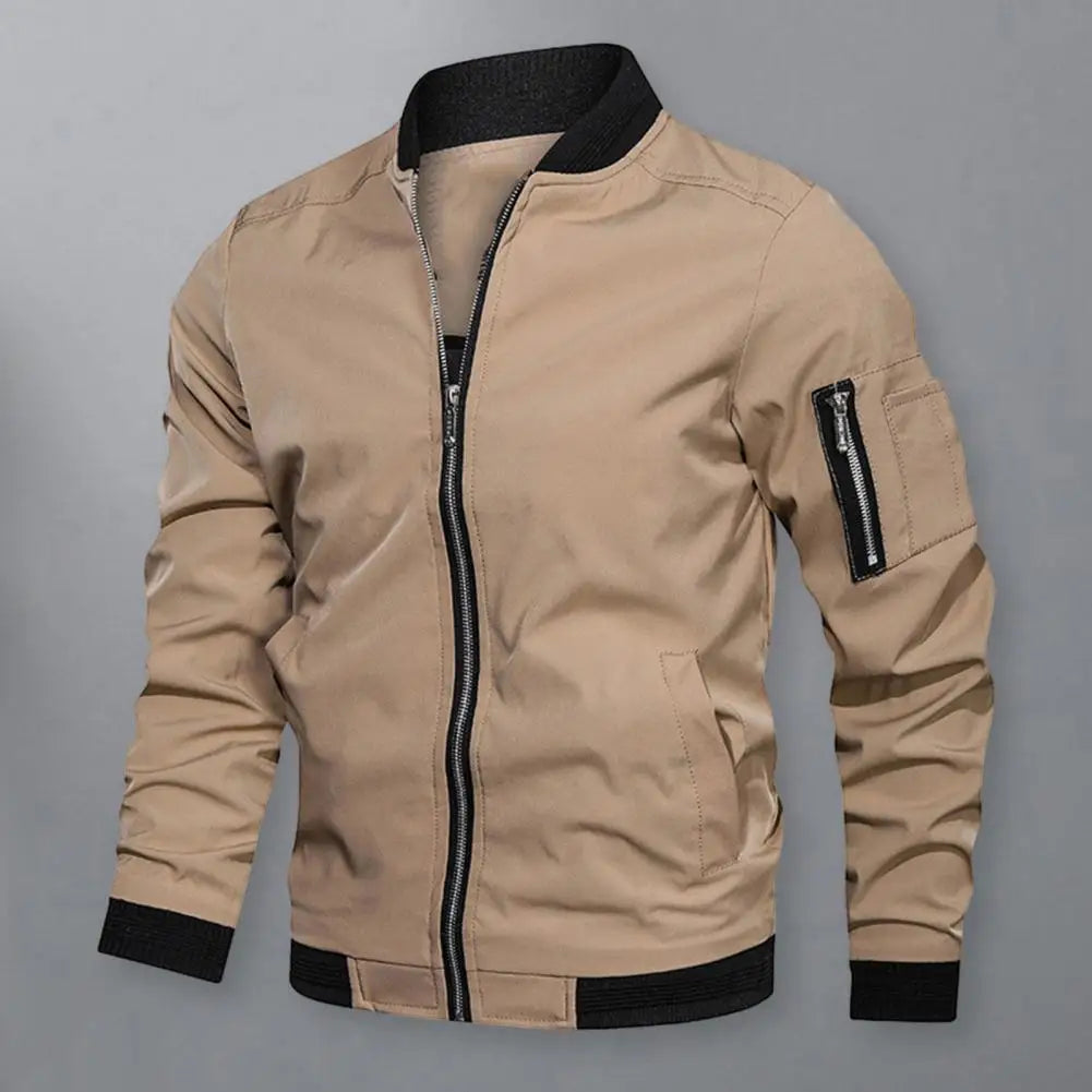 Men Bomber Jacket Casual Streetwear Hip Hop Zipper Coats Windbreaker Fashion Clothing