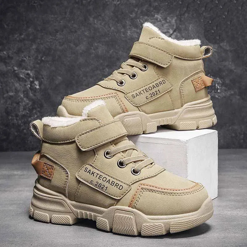 Children's Snow Boots Winter Thikcen Warm Plus Velet Lined Boys Sport Shoes Girls