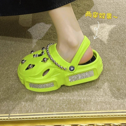 Fashion Charms Clog Slippers Women 2023 Summer New High Quality Sandals for Girls Outdoor Sandals Ladies Sexy Platform Slippers