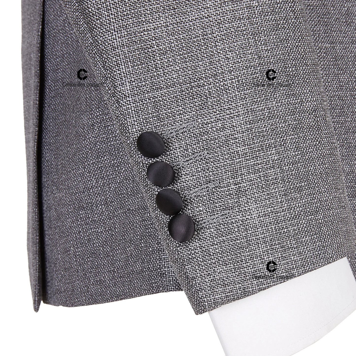 Tuxedo for Mens: Elegant Grey Tuxedo Suits for Men Double Breasted Black Satin
