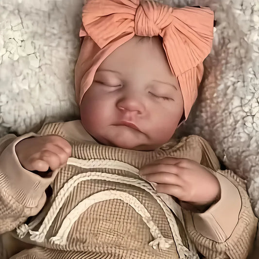 Risbecko Lifelike 43cm Finished Reborn Doll, Like Real Baby Handmade Art Doll, 3D Painted Skin With Visible Veins Vinyl Limbs