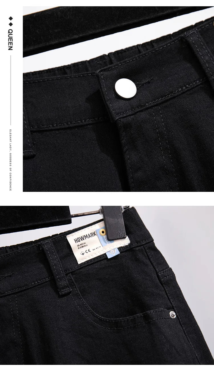 150Kg Plus Size Women's Five-Point Denim Shorts Hip 150 Summer High-Waist Loose Wide Leg Pants Blue Black 5XL 6XL 7XL 8XL 9XL