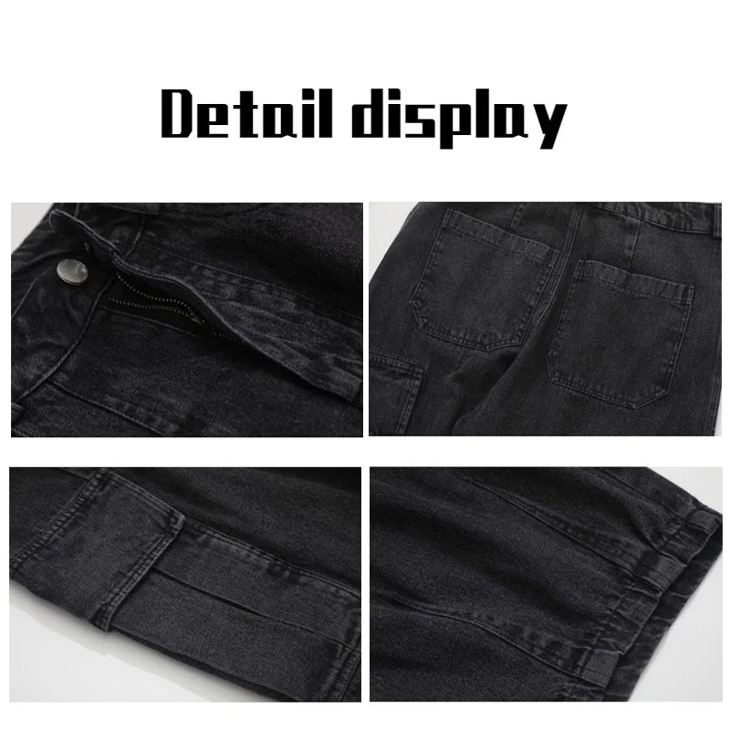 Jeans Trouser Denim Y2k Baggy Pants Black Wide Leg Pants Men's Jeans Oversize Cargo