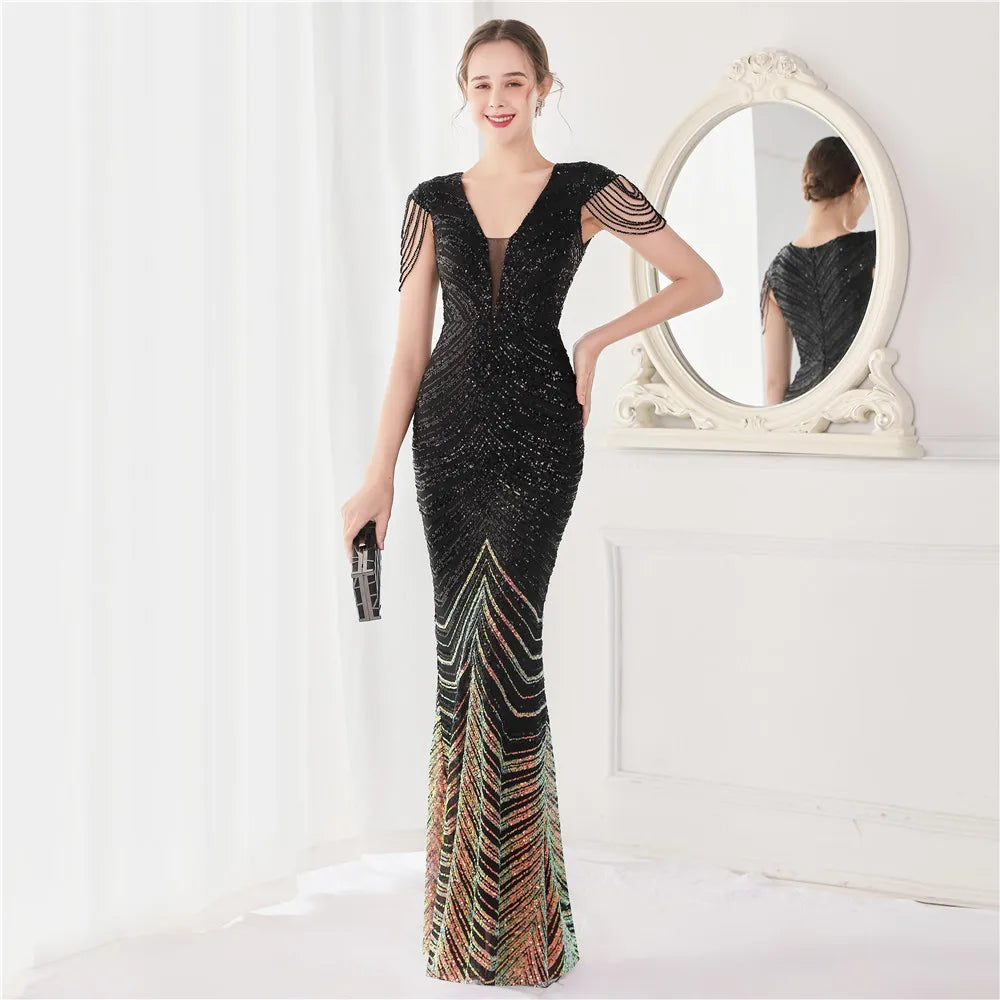 Formal attire Dresses: Evening Dress Long Luxury Beads Women Evening Party Dresses